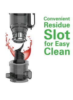 Hamilton Beach Cold Press Slow Juicer, 130mm Wide Feeding Chute for large fruits/vegetables, 45 RPM, Durable Auger with 250W motor, Auto-Residue Separation, Reverse Function, 2 Year Warranty 1 L 250 W SJ9000-ME Black  - Image 4