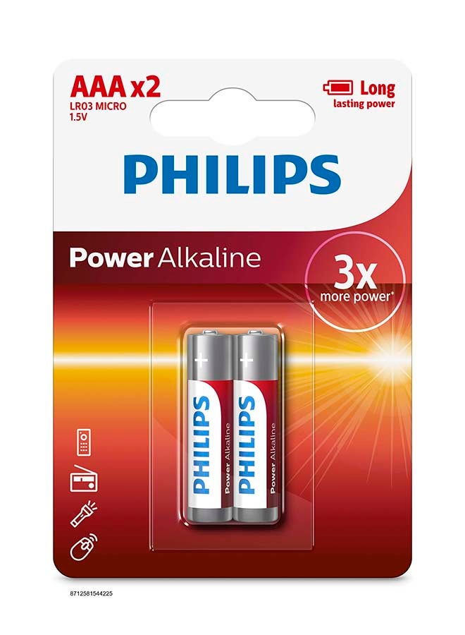 Philips Philips Power Alkaline AAA Battery (2 pack) Multicolour