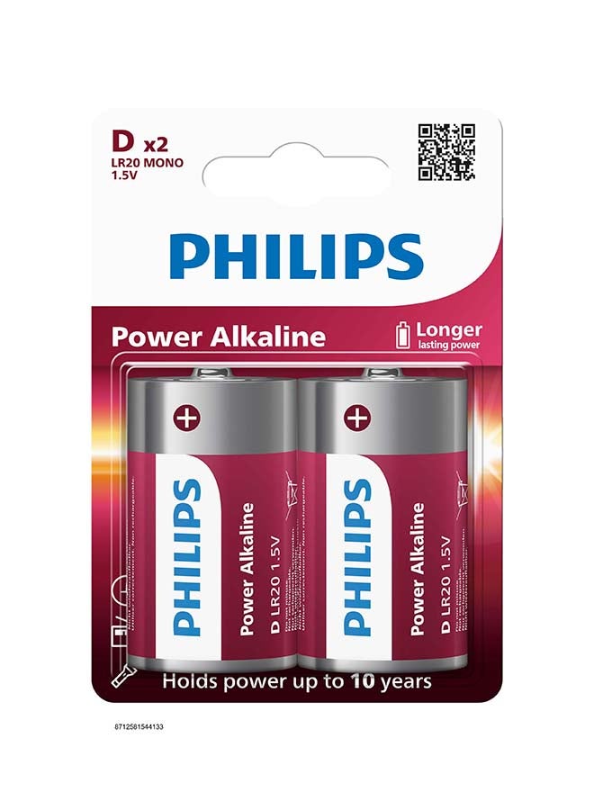 Philips Philips Power Alkaline D Battery (2 pack) Multicolour 