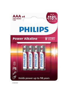 Philips Philips Power Alkaline AAA Battery (4 pack) Multicolour 
