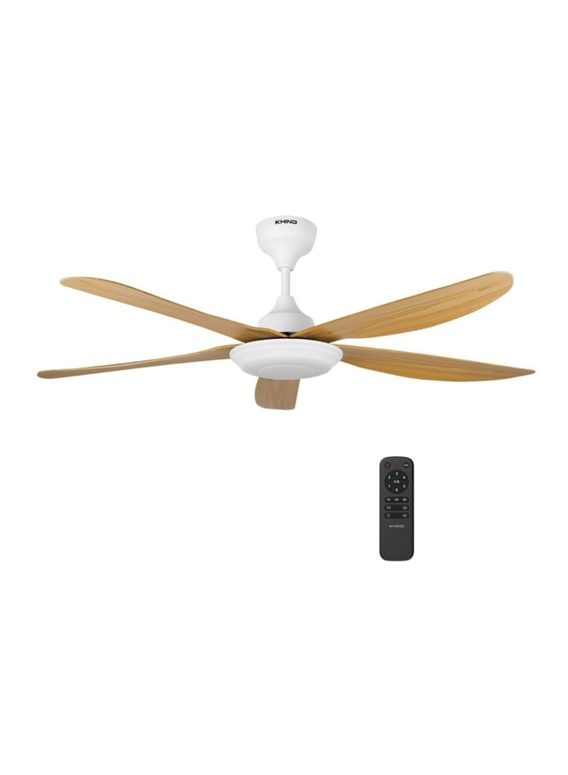 KHIND Zen Air Ceiling Fan 56 Inch Ceiling Fan with Remote Control, Quiet BLDC Motor, Modern 5 ABS Blades, 6 Forward & Reverse Speed Settings, High Airflow 38 W CF56DC2R Mocha  - Image 1