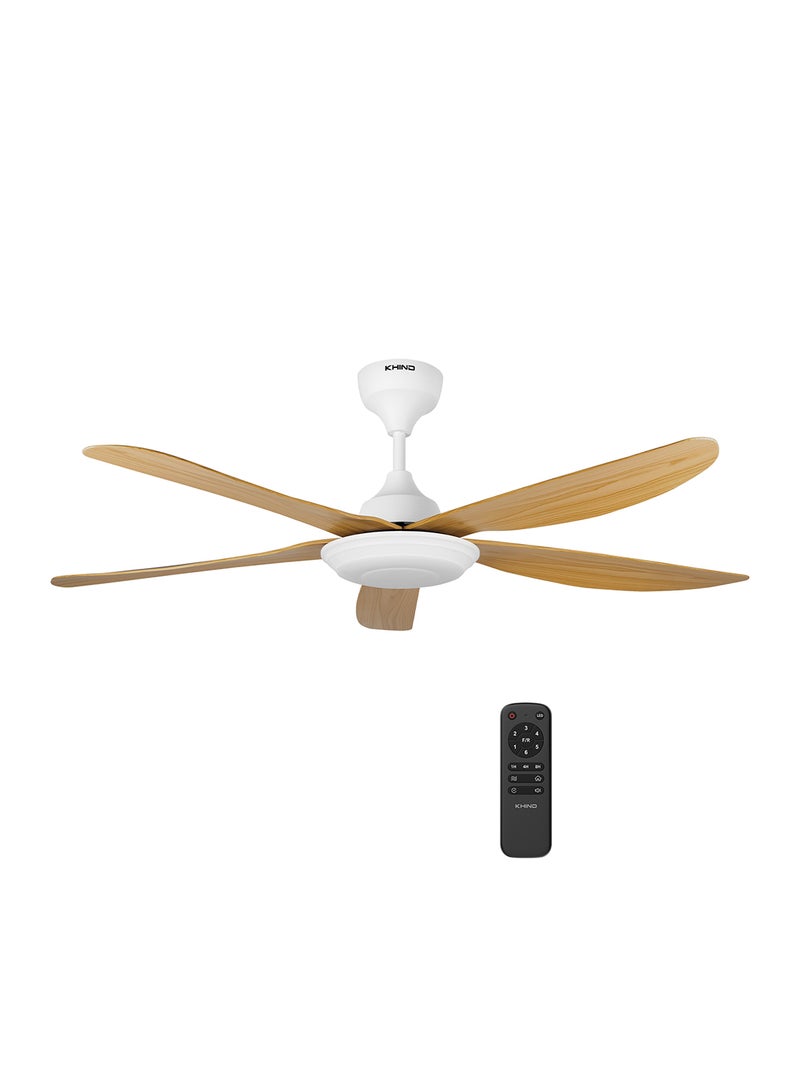 KHIND Zen Air Ceiling Fan 56 Inch Ceiling Fan with Remote Control, Quiet BLDC Motor, Modern 5 ABS Blades, 6 Forward & Reverse Speed Settings, High Airflow 38 W CF56DC2R Mocha  - Image 1