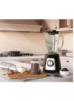 مولينكس Blender 800 Watts Glass Jar 1.75 Liters Net : ( 1.25) L Grinder and Chopper Black LM4358EG 1.25 L 800 W LM4358EG Black  - Image 3