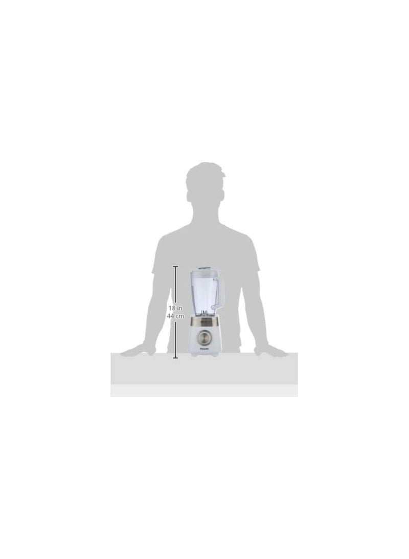 Philips - Plastic Jar Blender - 800W, 2L, 3 Speed settings + Pulse, ProBlend Crush Technology perfect for crushing ice 2 L 800 W HR2224 white - Image 1