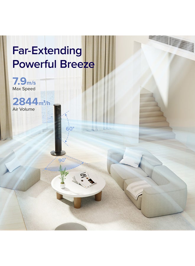 ليفويت Levoit Classic Pro Smart Tower Fan 42-inch Brushless DC Motor with wifi - LTF-F422S-WAE LTF-F422S-WAE Black  - Image 3
