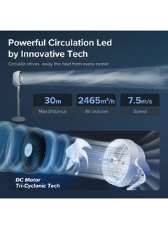 LEVOIT Levoit Pedestal Air Circulator Fan White -LPF-R432-WUK 30 W LPF-R432-WUK White  - Image 5