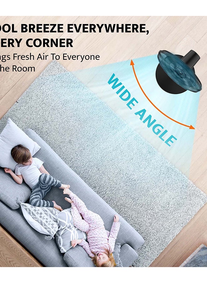 Krome 16" Pedestal Fan | High-Speed Copper Motor | 5-Blade Design for Powerful Airflow | 3 Speed Levels & 60-Min Timer | Adjustable Height & Easy Control Panel 70 W KR-PF16WT Black - Image 5