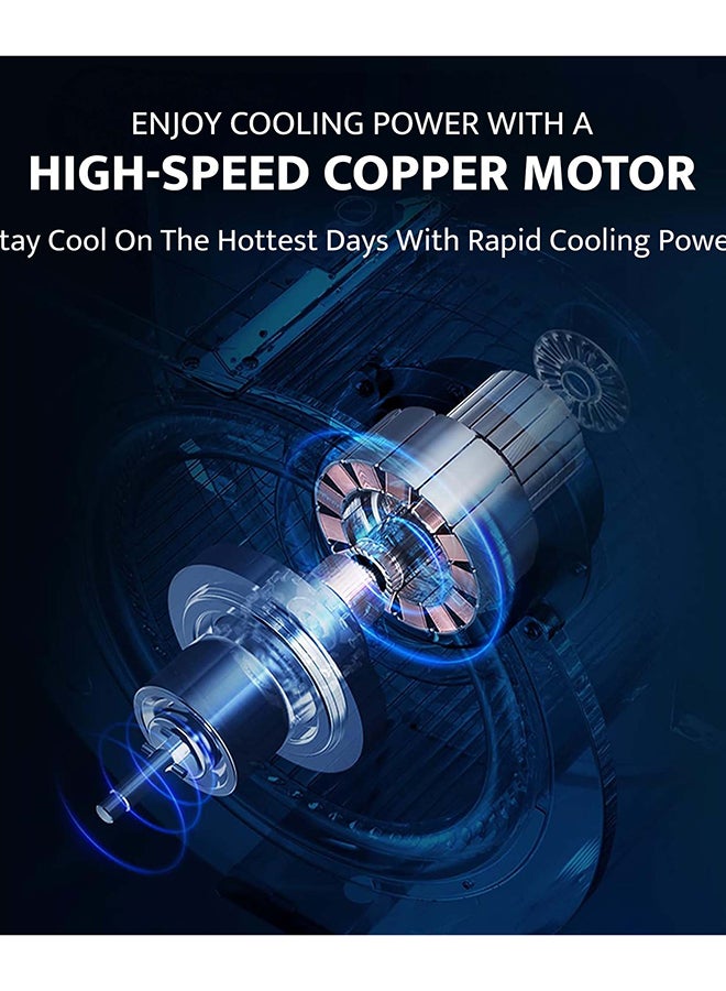 Krome 16" Pedestal Fan | High-Speed Copper Motor | 5-Blade Design for Powerful Airflow | 3 Speed Levels & 60-Min Timer | Adjustable Height & Easy Control Panel 70 W KR-PF16WT Black - Image 3