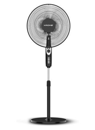 16" Pedestal Fan with Remote Control | High-Speed Copper Motor | 7.5-Hour Timer | 3 Speed Settings | 5-Blade Design for Powerful Airflow | Adjustable Height & Easy Control Panel 70 W KR-PF 16WRC Black - pnsku/N70156642V/45/_/1742494741/d5da2425-24ed-48b3-9ab1-ca13b3e69a6a
