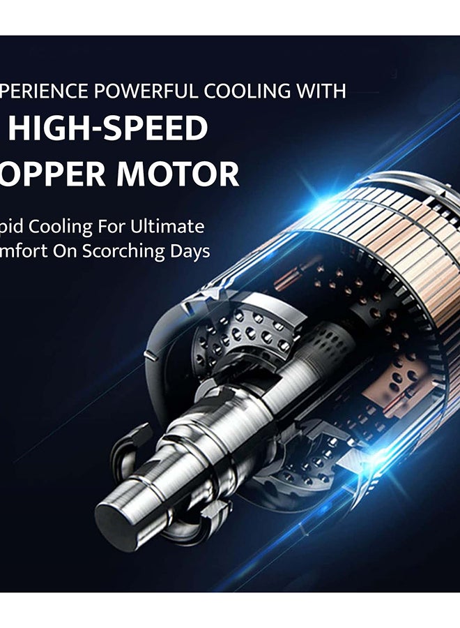 Krome 16" Pedestal Fan with Remote Control | High-Speed Copper Motor | 7.5-Hour Timer | 3 Speed Settings | 5-Blade Design for Powerful Airflow | Adjustable Height & Easy Control Panel 70 W KR-PF 16WRC Black - Image 3