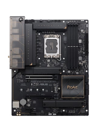ProArt B760-Creator Wi-Fi ATX Motherboard – Intel LGA1700 Socket, Compatible with 12th/13th/14th Gen Intel Core Processors, Supports Up to 192GB DDR5 Memory, PCIe 5.0/4.0/3.0, Triple M.2 Slots, 4 SATA 6Gb/s Ports, 2.5Gb Ethernet, Wi-Fi 6, Bluetooth 5.2, USB 3.2 Gen 2x2, 8K DisplayPort & 4K HDMI, ASUS 5X Protection III, AURA Sync RGB, M.2 Q-Latch, AI Suite 3, ProArt Creator Hub | 90MB1FY0-M1EAY0 Black - pnsku/N70156645V/45/_/1740475773/07c57789-21c0-4714-9b00-7ca1eb7f36a1