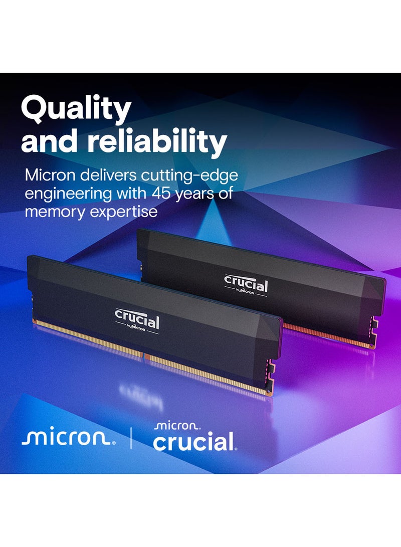 crucial Pro DDR5-6000 16GB UDIMM OC Gaming Memory - DDR5, 6000MT/s, CAS 36-38-38-80, XMP 3.0 & AMD EXPO Profiles, 1.35V, 16Gb Die, Unbuffered, Single Module, High-Speed Overclocking for Multi-Core CPUs | CP16G60C36U5B 16 GB - Image 4