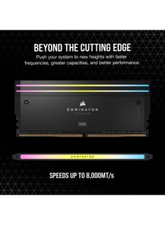 CORSAIR DOMINATOR TITANIUM RGB 64GB (2x32GB) DDR5 Memory Kit, 6600MT/s, CL32, XMP 3.0, Aluminum Heat Spreader, RGB Lighting, Intel 700/800 Series Compatible, UDIMM, 288-Pin, 1.4V Tested Voltage, 4800MHz SPD Speed, 40-40-40-77 SPD Latency, CMP64GX5M2X6600C32 64 GB  - Image 3