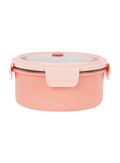 Royalford 1000ml Lunch Box - RF12593, Round tiffin with stainless steel inner, plastic body, lid, and 4 side locks. Food-grade, BPA-free, airtight, leak-proof. Compact and portable. Assorted 300grams  - Image 2