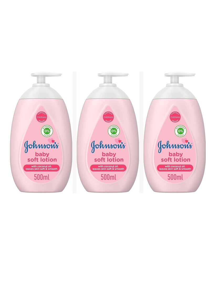 جونسون عبوة من 3 لوشن جونسون للأطفال 500 مل - Image 1