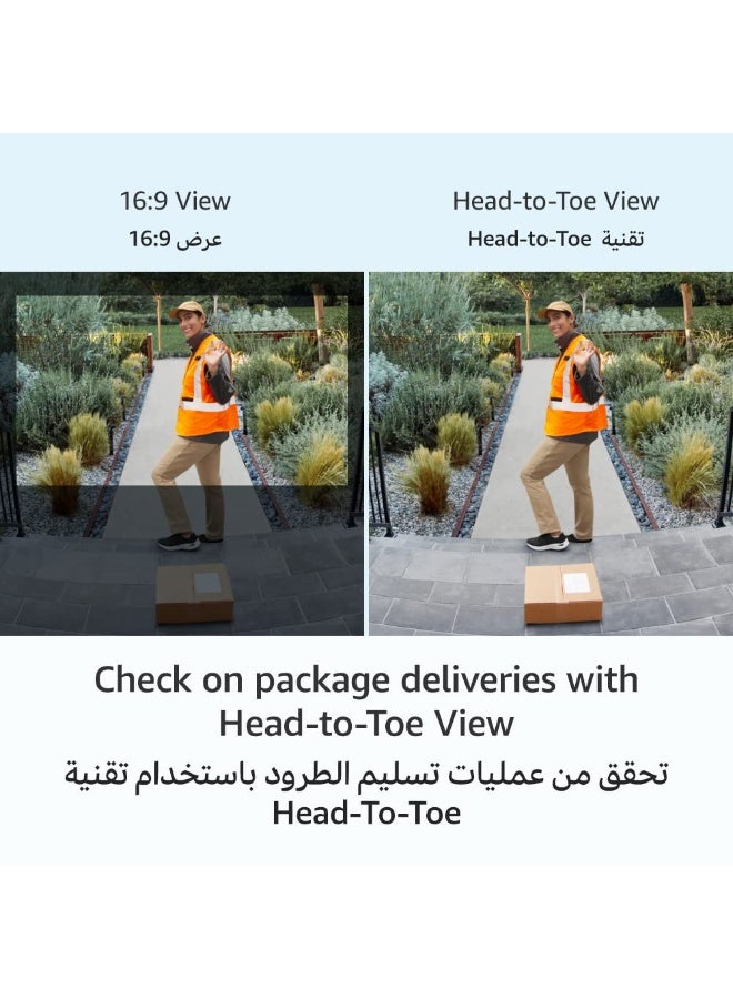 Ring - Battery Video Doorbell Plus Wireless Video Doorbell Camera With 1536P Hd Video Head-To-Toe View Colour Night Vision Wifi - Image 1