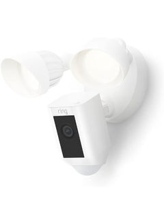 Ring Floodlight Cam Wired Plus, White - 1080P HD Video, Motion-Activated LED Floodlights, Built-In Siren, Hardwired Installation White  - Image 1