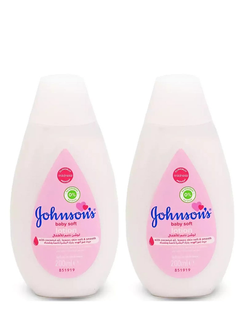 جونسون عبوة من 2 لوشن جونسون للأطفال 200 مل - Image 1