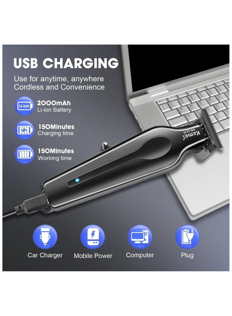 Kemei Professional Hair Trimmers for Men, Cordless Rechargeable , LED Display for Men KM- 2210 - Image 5