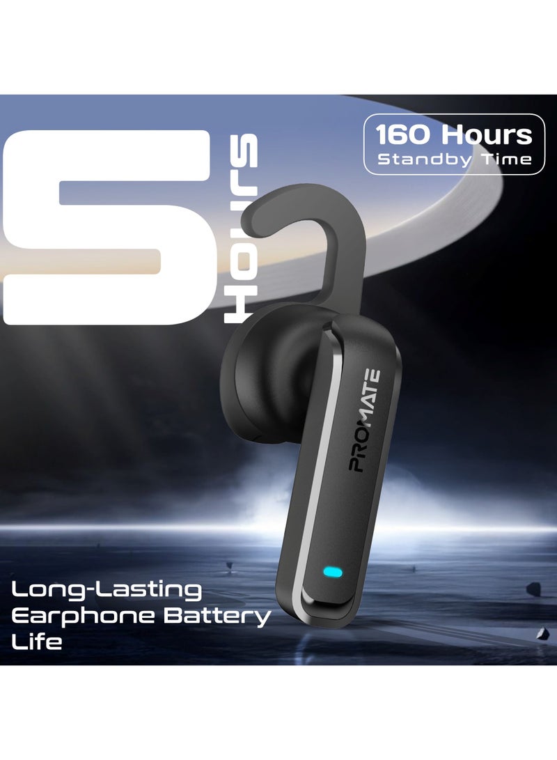 PROMATE - 2-in-1 MagSafe-Compatible 15W Wireless Charging Car Mount with Built-In ENC Mono Headset, One-Touch Earbud, Long-lasting, Charging Light Ring Effect and 360° Rotation, MagMount-BT Black - Image 1