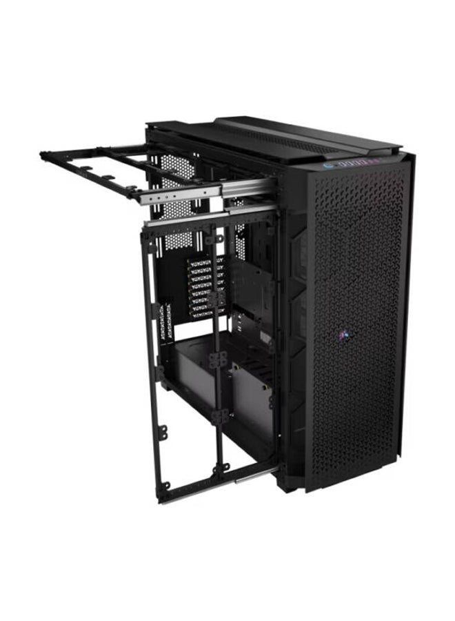 CORSAIR - 9000D RGB AIRFLOW Super Full-Tower PC Case, Steel & Tempered Glass, Supports Mini-ITX to E-ATX, 18x 120mm Fans, 480mm Radiator, InfiniRail Mounting, iCUE LINK Hub, 6x SSD, 5x HDD, 8 Expansion Slots, 580mm GPU, 180mm CPU Cooler, 225mm PSU, Vertical Mount, Dust Filters, USB 3.2, Tempered Glass Panel, 76mm Cable Space, No Fans Included | CC-9011273-WW Black - Image 1