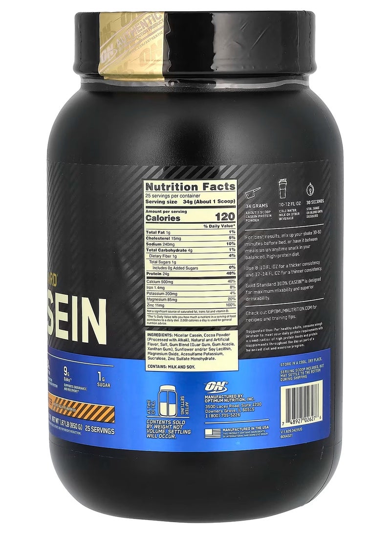 Optimum Nutrition Gold Standard 100% Micellar Casein Protein Powder, 24 Grams of Protein, Slow Digesting, Helps Keep You Full, Overnight Muscle Recovery - Chocolate Penaut butter, 1.87 Lbs, 25 Servings (850 G)  - Image 2