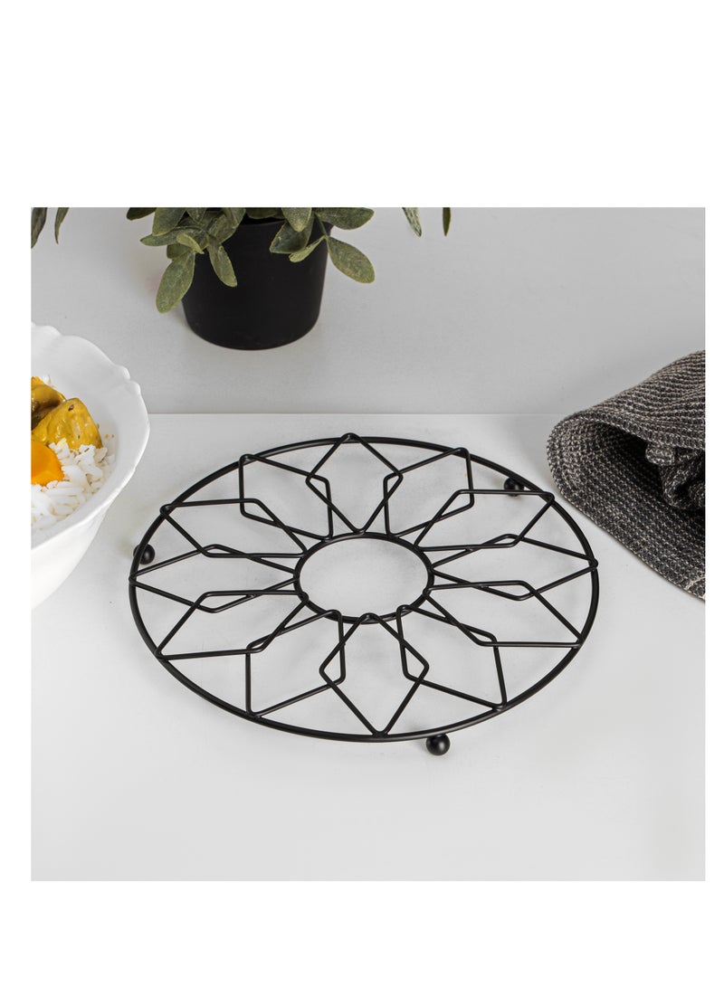 رويال فورد Royalford 20 cm Trivet Round Ring RF12447 Iron Heat Pad for Hot Utensils, Pot, Heat-Resistant Stand Black - Image 5