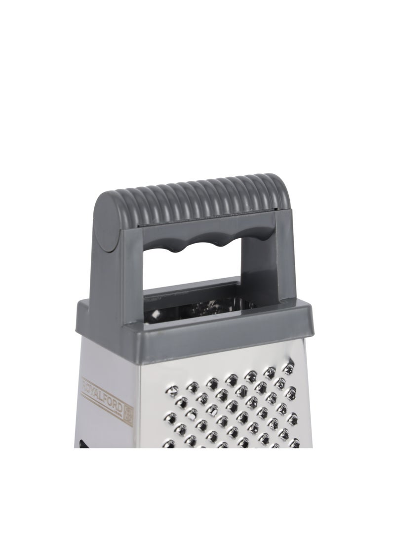 Royalford Royalford Stainless Steel 4-Sided Grater- RF12348/ with PS handle, Light-Weight and Compact Design/ Multiple Grating Style Silver  - Image 4