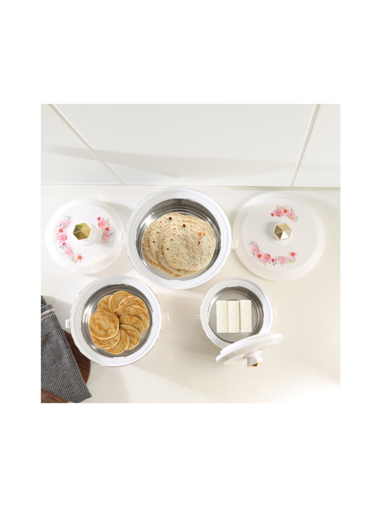 Royalford - Royalford Terrabella Insulated Hot Pot Set of 3- RF12573/ Casserole Stainless Steel Inner, PP Body, Double Wall Construction/ Comes in 1000ml, 1825ml and 3200ml Sizes/ Hot and Cold Food-Safe - Image 1