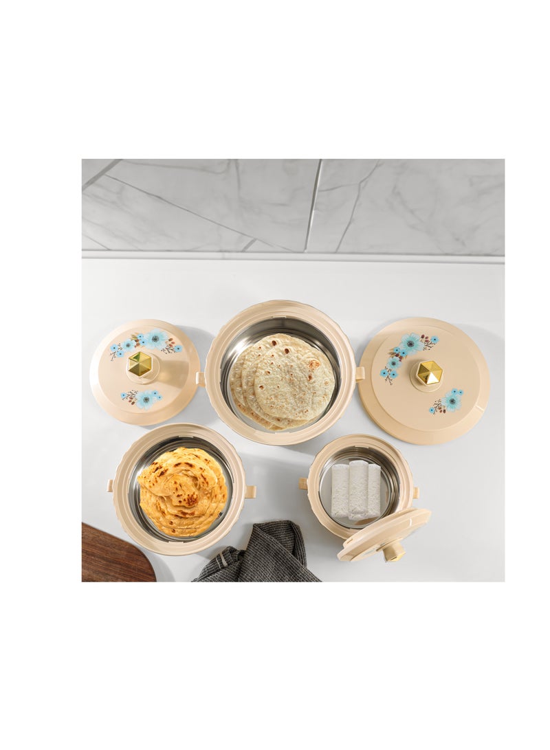 Royalford - Royalford Terrabella Insulated Hot Pot Set of 3- RF12573/ Casserole Stainless Steel Inner, PP Body, Double Wall Construction/ Comes in 1000ml, 1825ml and 3200ml Sizes/ Hot and Cold Food-Safe - Image 1