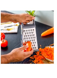 رويال فورد Royalford Stainless Steel 4-Sided Grater- RF12347/ with TPR Base and ABS handle, Light-Weight and Compact Design Silver  - Image 2