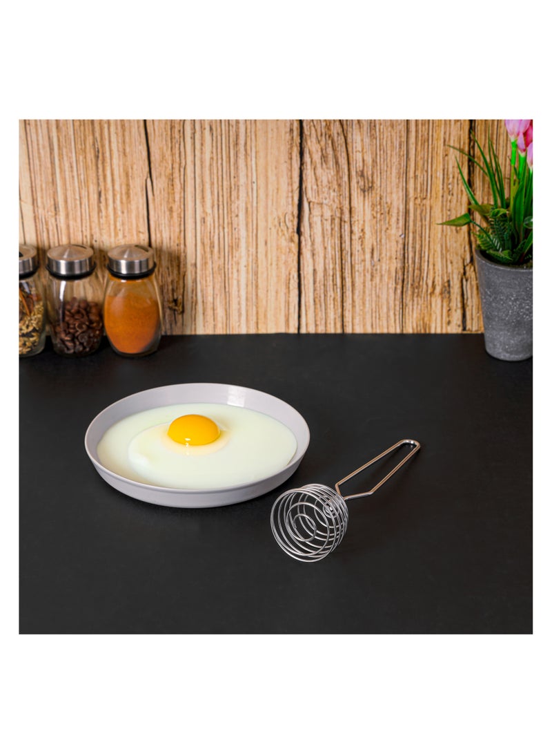 Royalford Royalford 8" Stainless Steel Whisk- RF12461/ Spring Coil, Comfortable Handle, Classic Design and Ergonomic Grip / Heavy-Duty Manual Use, Used for Eggs, Sauces, Cream, Yogurt Silver  - Image 2