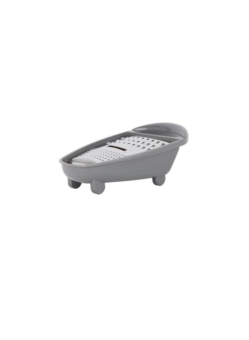 رويال فورد - Royalford Stainless Steel 3-in-1 Grater- RF12349/ with Collecting Container, TPR handle, Light-Weight and Compact Design/ Multiple Grating Style, Suitable for any Kind of Grating Fruits Silver - Image 1