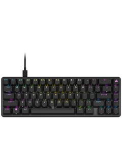 كورسير CORSAIR K65 PRO MINI RGB 65% Optical-Mechanical Gaming Keyboard, Backlit RGB LED, CORSAIR OPX, Black, Black PBT Keycaps, (CH-91A401A-NA) 