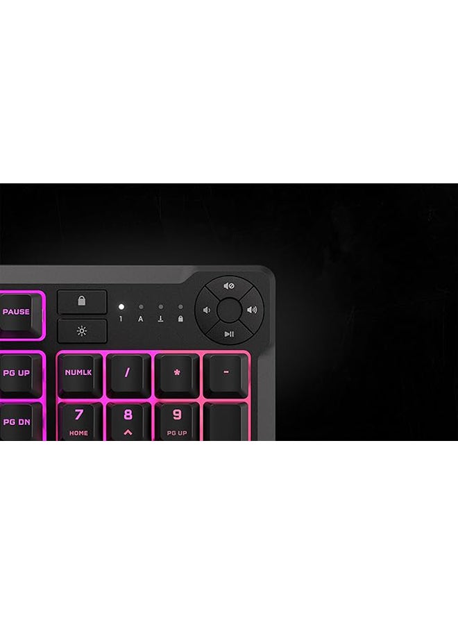 K55 Core Rgb Gaming Keyboard Backlit Zoned Rgb Led Rubberdome Ch9226C65Na