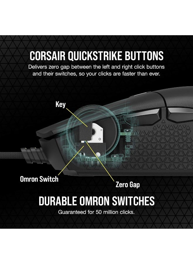 CORSAIR Katar Pro Xt Ultra-Light Gaming Mouse- 18K Dpi Pixart Optical Sensor- RGB Scroll Wheel Lighting- 6 ProgRAMmable Buttons- Lightweight Paracord Cable - Image 5