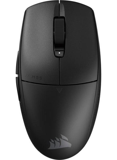 M55 Wireless Lightweight FPS Gaming Mouse - 2.4GHz & Bluetooth - 24,000 DPI - Long Battery Life - Six Programmable Buttons - Textured Side Grips - Black