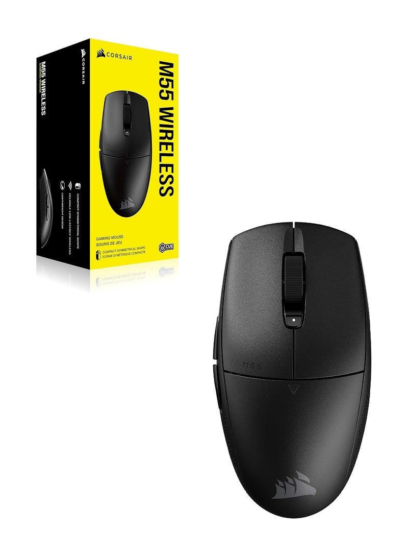 M55 Wireless Lightweight FPS Gaming Mouse - 2.4GHz & Bluetooth - 24,000 DPI - Long Battery Life - Six Programmable Buttons - Textured Side Grips - Black