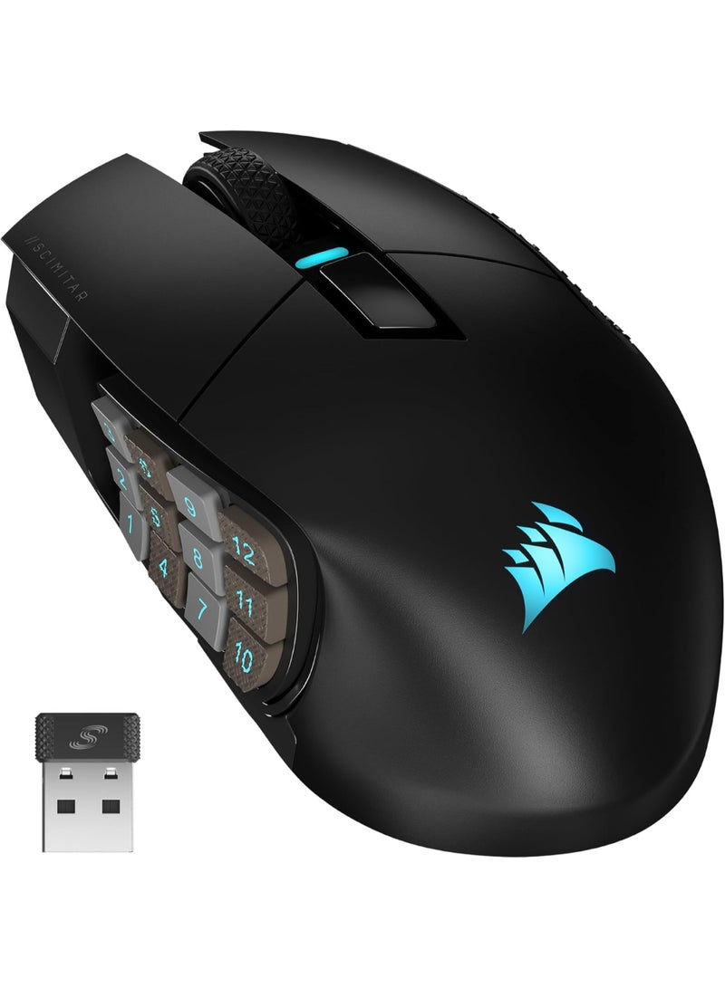 كورسير Scimitar Elite Wireless Gaming Mouse, Wireless, Backlit Rgb Led, 26000 Dpi, Optical, (Ch-9314311-Ap)  - Image 1