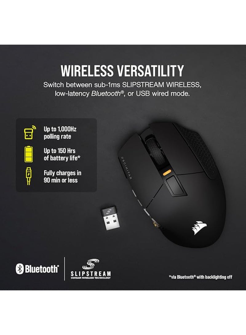 كورسير Scimitar Elite Wireless Gaming Mouse, Wireless, Backlit Rgb Led, 26000 Dpi, Optical, (Ch-9314311-Ap)  - Image 5