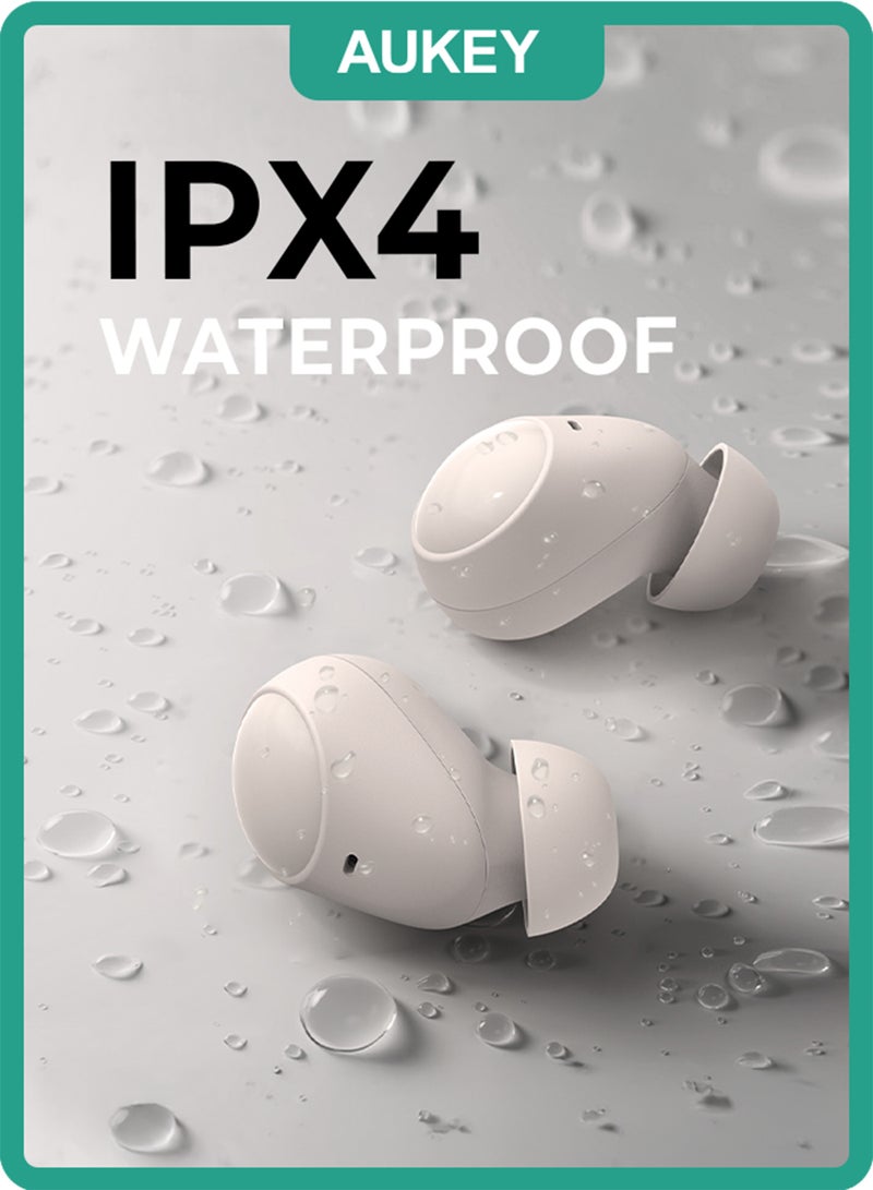 Aukey Move Vibe Wireless Earbuds True Wireless Eearbudss، BT 5.3, IPX4 Waterproof, 20 Battrey Life, 3.5g Weight,Touch control, Voice assistant EP-M3A White - Image 3