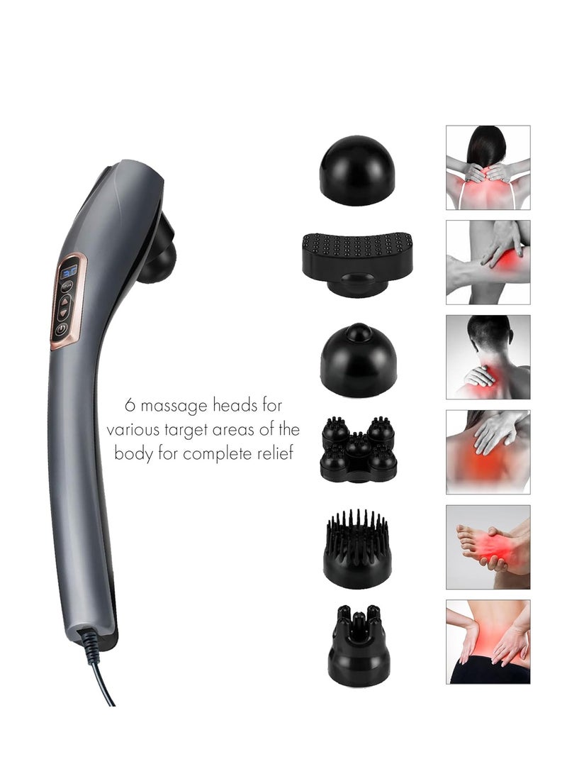 توشيونيكس مدلك كهربائي محمول نهائي لاسلكي وقابل لإعادة الشحن مع 6 رؤوس قابلة للتبديل لتخفيف آلام العضلات العميقة واسترخاء الجسم بالكامل - Image 2