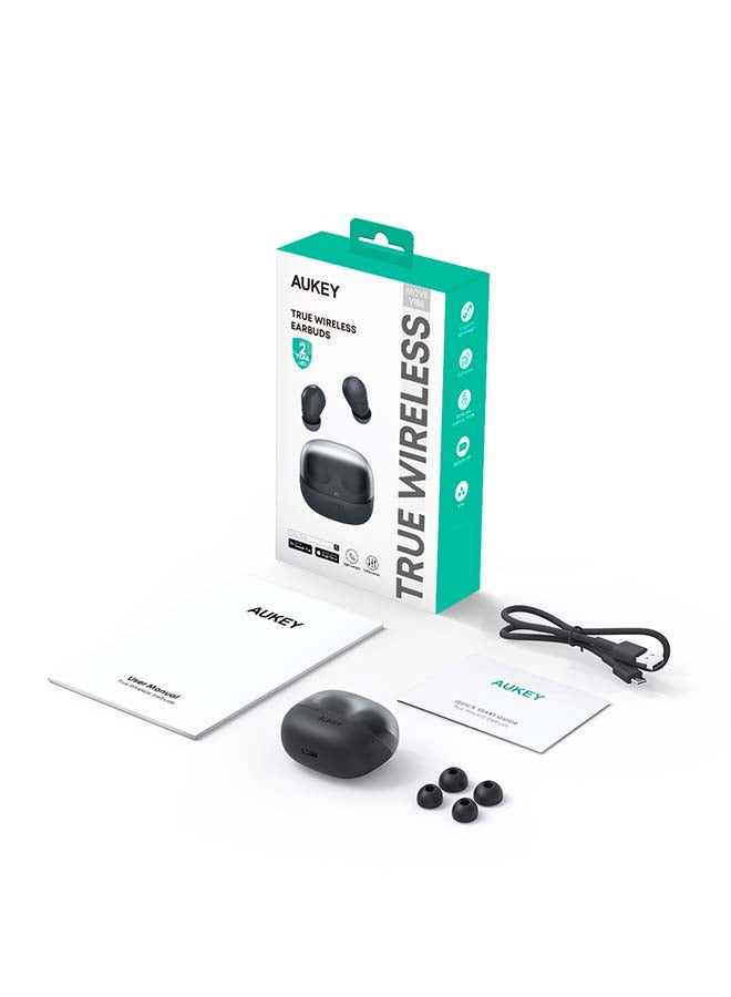 Aukey - Move Vibe Wireless Earbuds True Wireless Eearbudss، BT 5.3, IPX4 Waterproof, 20 Battrey Life, 3.5g Weight,Touch control, Voice assistant
 EP-M3A Gray Grey - Image 1