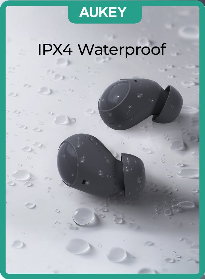 Aukey Move Vibe Wireless Earbuds True Wireless Eearbudss، BT 5.3, IPX4 Waterproof, 20 Battrey Life, 3.5g Weight,Touch control, Voice assistant
 EP-M3A Gray Grey - Image 4