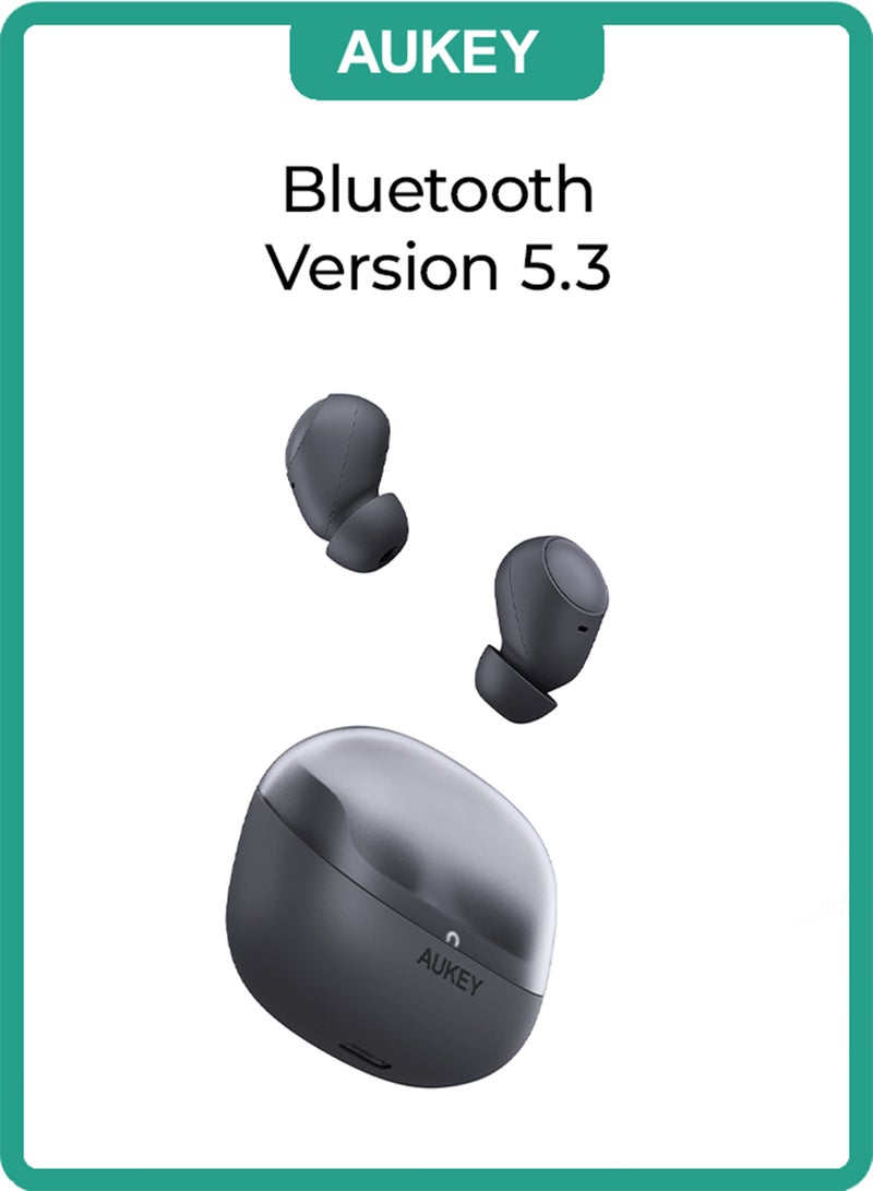 Aukey Move Vibe Wireless Earbuds True Wireless Eearbudss، BT 5.3, IPX4 Waterproof, 20 Battrey Life, 3.5g Weight,Touch control, Voice assistant
 EP-M3A Gray Grey - Image 2