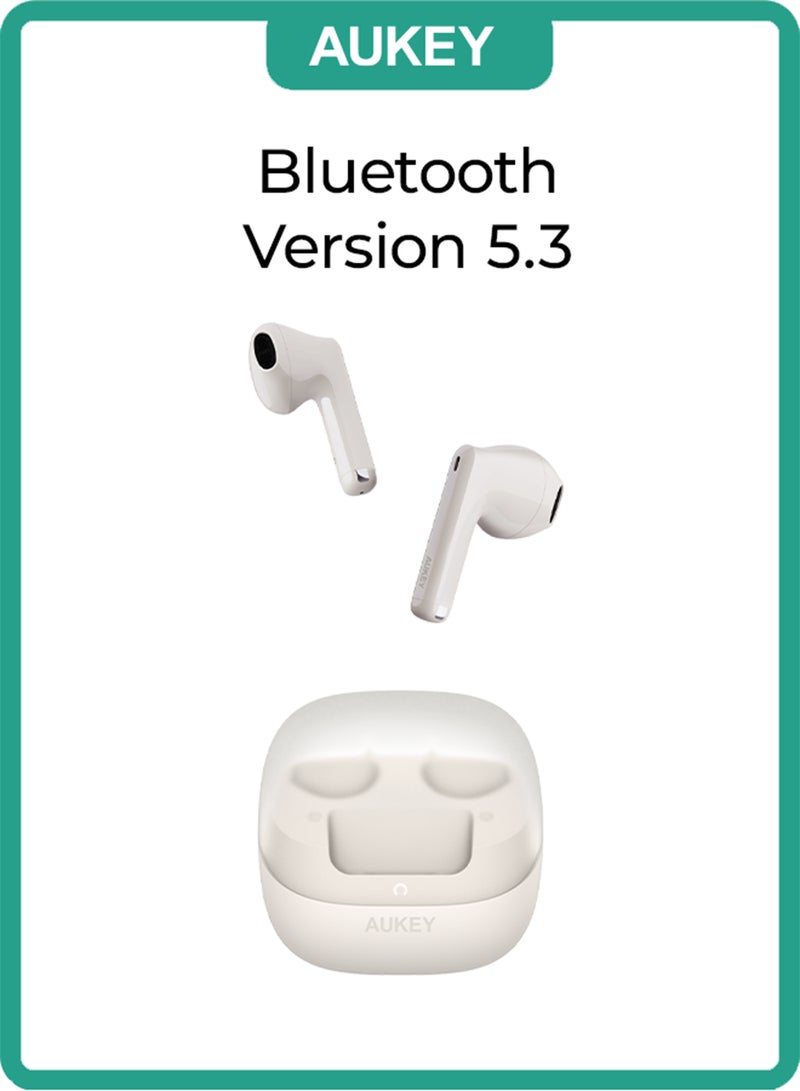 Aukey Move Vibe Wireless Earbuds True Wireless Earbuds BT 5.3, IPX4 Waterproof, 25 Battery Life, 3.5g Weight,Touch Control EP-M4 White - Image 3