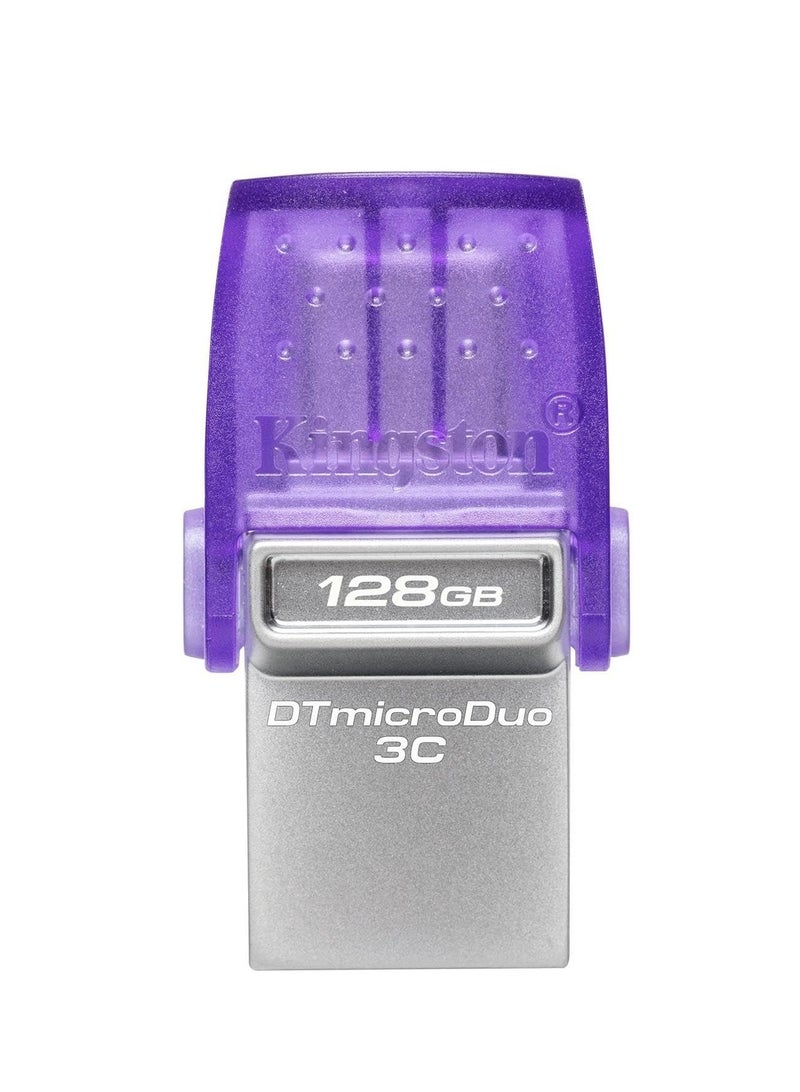 Kingston - DataTraveler MicroDuo 3C 128GB USB-A/USB-C 200MB/s Flash Drive DataTraveler MicroDuo 128 GB - Image 1