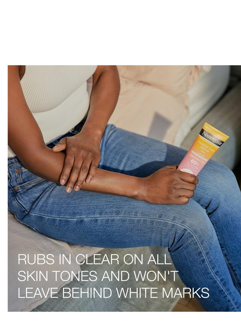 نيوتروجينا Invisible Daily Defense Fragrance-Free Sunscreen Lotion, Broad Spectrum SPF 60+, Oxybenzone-Free & Water-Resistant, Sun & Environmental Aggressor Protection 3.0 fl ozFluid Ounce - Image 5