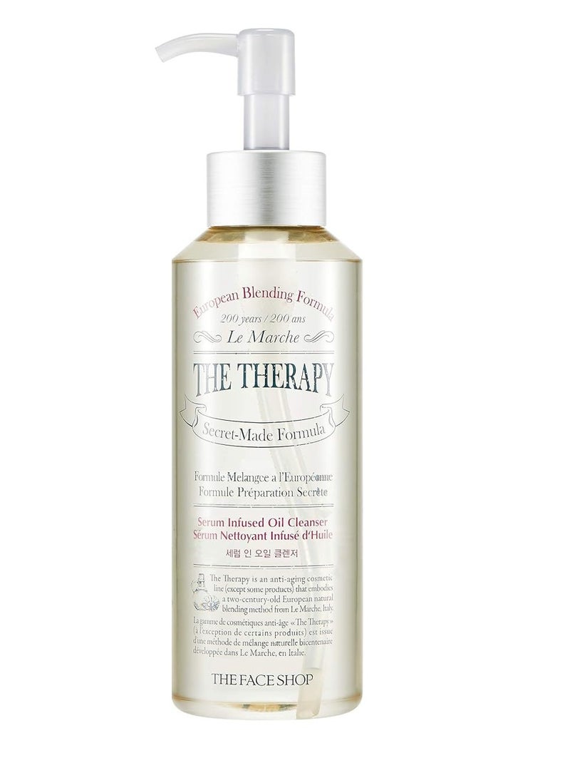 THE FACE SHOP The Therapy Serum Infused Oil Cleanser | Deep Moisturizing Gel-oil Cleanser for Thoroughly Soft Foam Cleansing | Leave Skin Hydrated & Comfortable | 7.6 fl. Oz,K-Beauty - Image 1