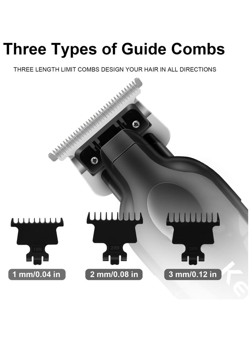 كيمي مقص شعر احترافي للرجال 2293 ماكينة حلاقة كهربائية بشفرة T قابلة لإعادة الشحن بدون سلك مع شاشة LED KM-2293 - Image 3